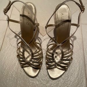 ALDO Metallic Gold Strappy Heels